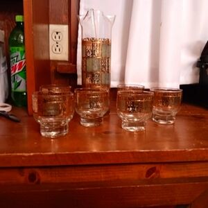 Vintage glass martini set